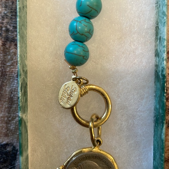 NEW Susan Shaw Buffalo Nickel Turquoise Bracelet - Picture 3 of 4